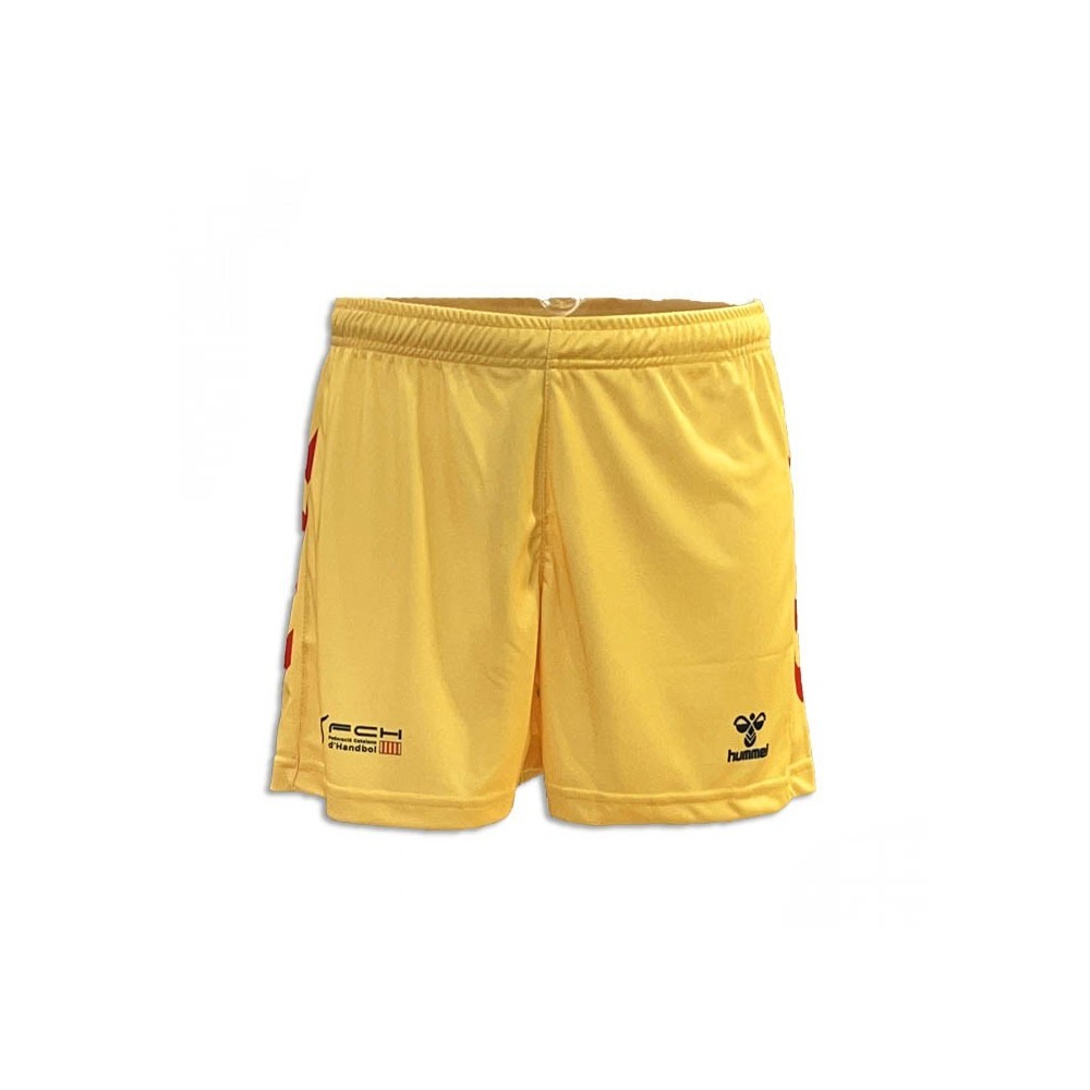 Pantalon corto Hummel FED CAT W 23 Amarillo | Handbolaunpas