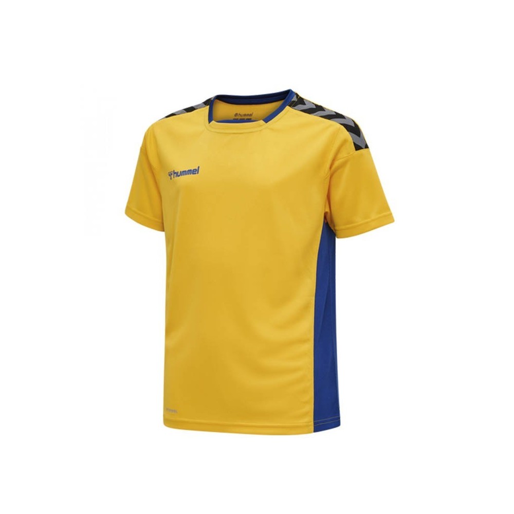 HUMMEL hmlAUTHENTIC KIDS POLY JERSEY S/S Yellow and blue | Handbolaunpas