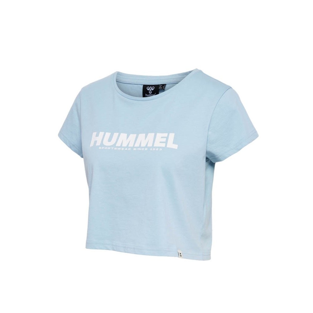 HUMMEL hmlLEGACY WOMAN CROPPED T SHIRT Azul Claro  | Handbolaunpas