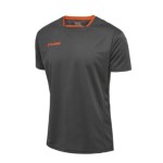 Camisola kids manga curta HUMMEL CORE cinza e laranja | Handbolaunpas