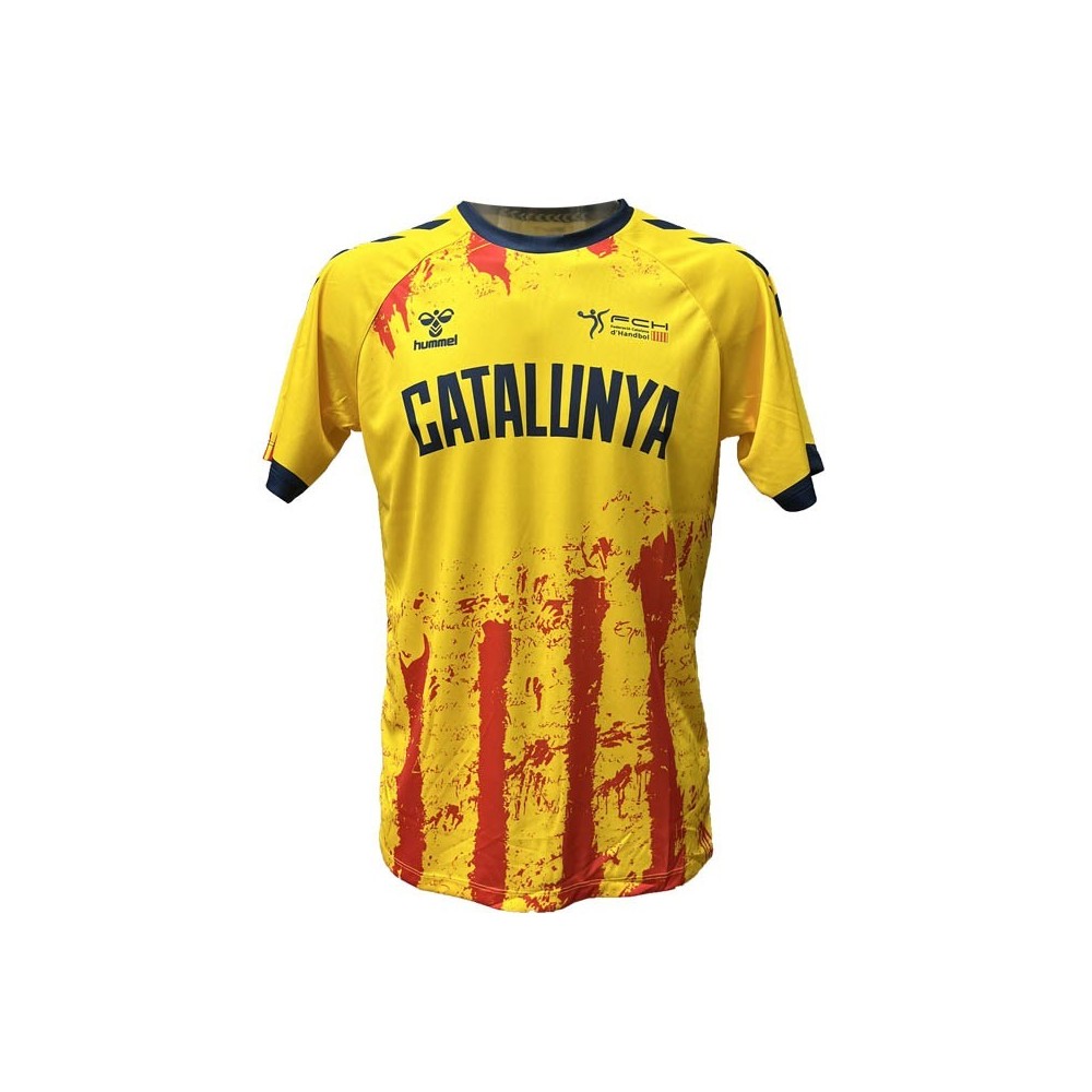 Camiseta Hummel FED CAT KID 24 Amarillo | Handbolaunpas