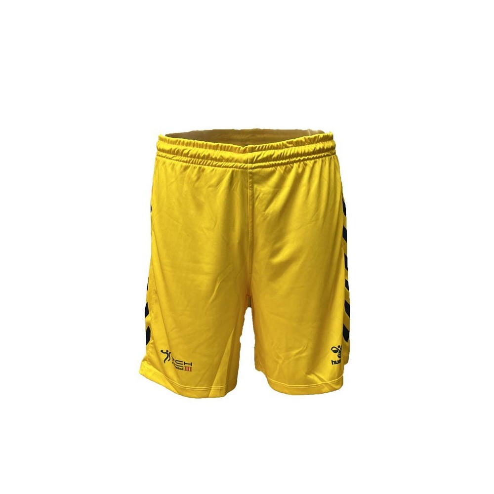 Pantalon corto Hummel FED CAT BM KID 24 Amarillo | Handbolaunpas