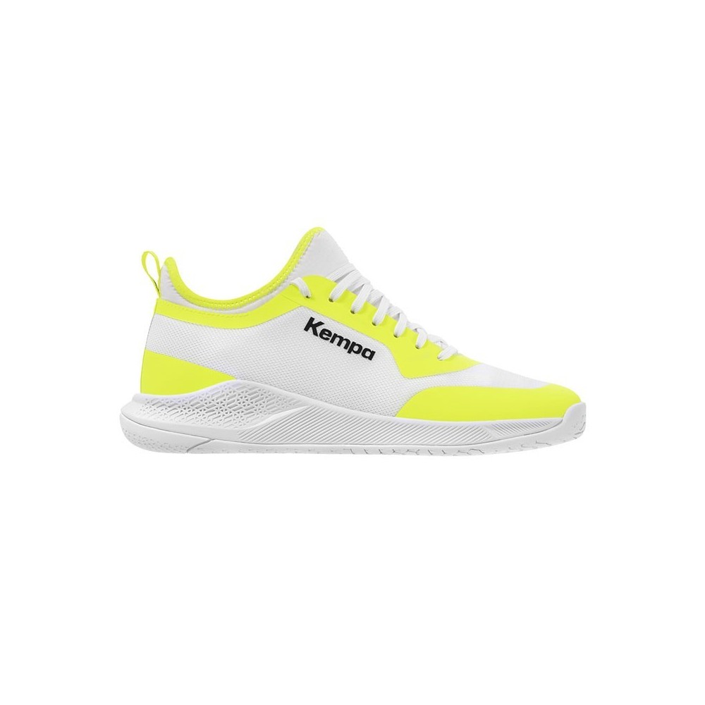 Zapatillas KEMPA KOURTFLY JR blanco y amarillo | Handbolaunpas