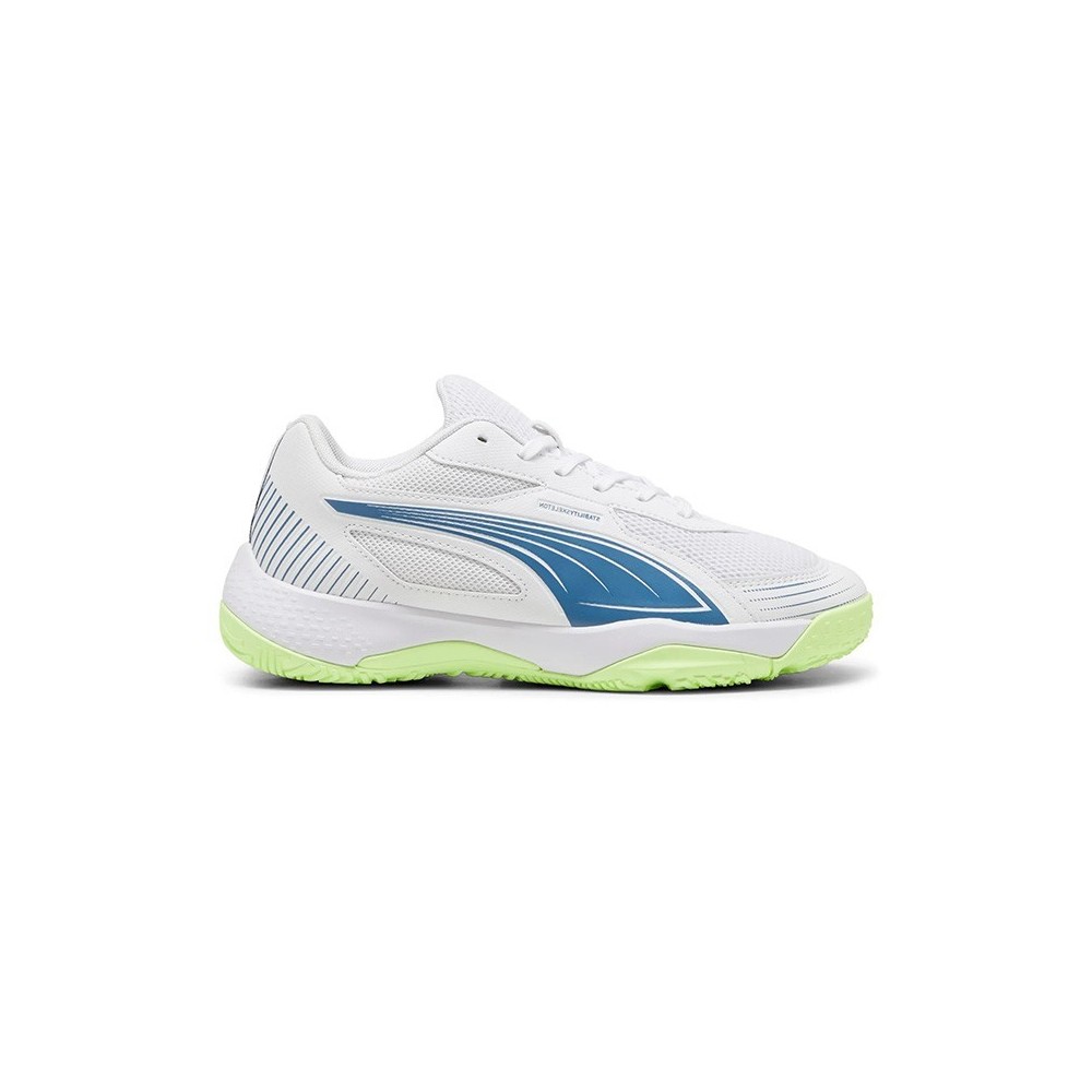Zapatillas kids PUMA SOLARFLASH III Jr blanco y azul | Handbolaunpas