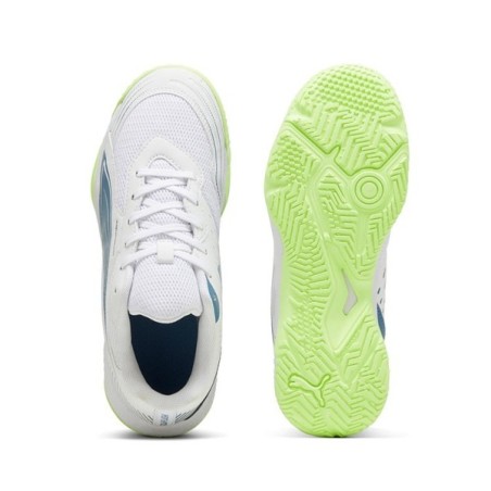 Sabatilles kids PUMA SOLARFLASH III Jr blanc i blau | Handbolaunpas