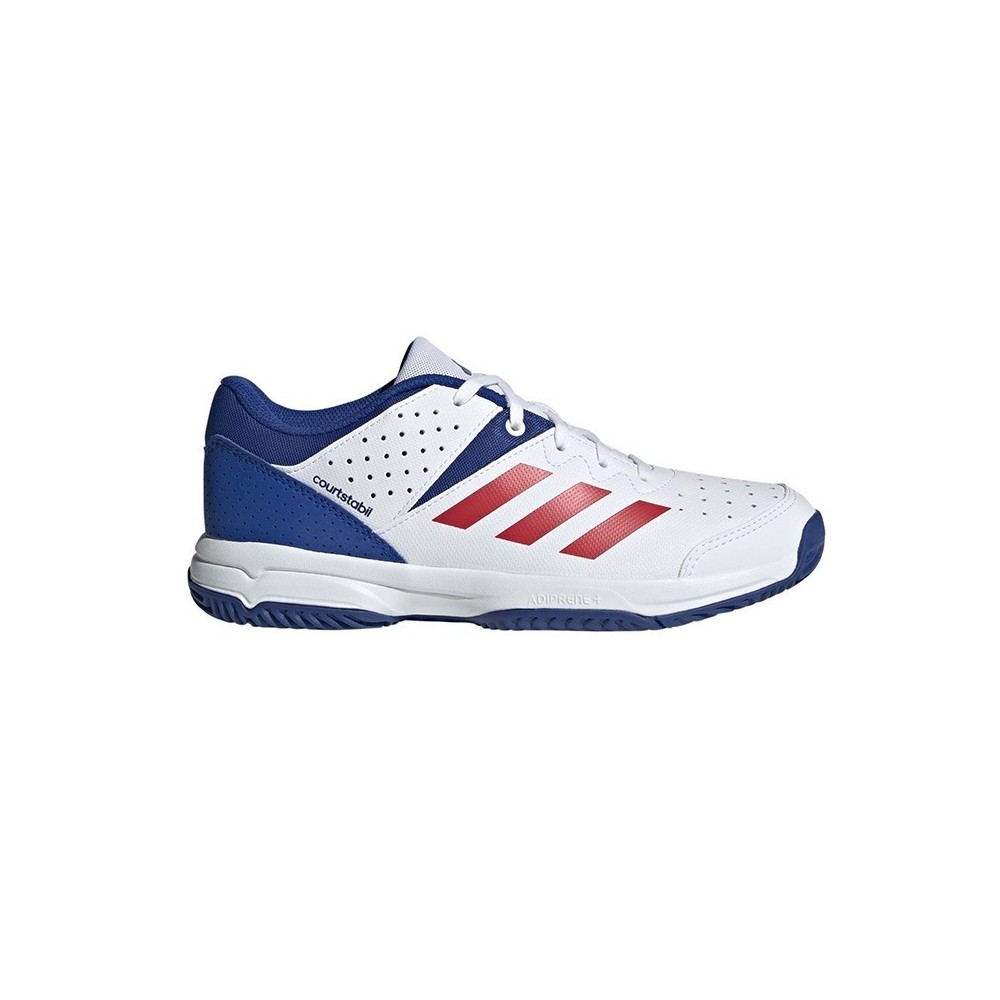 Zapatillas ADIDAS COURT STABIL JR blanco/azul/rojo | Handbolaunpas