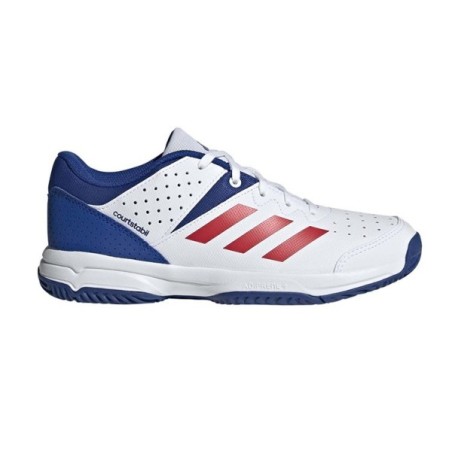 Sabatilles ADIDAS COURT STABIL JR blanc/blau/vermell | Handbolaunpas