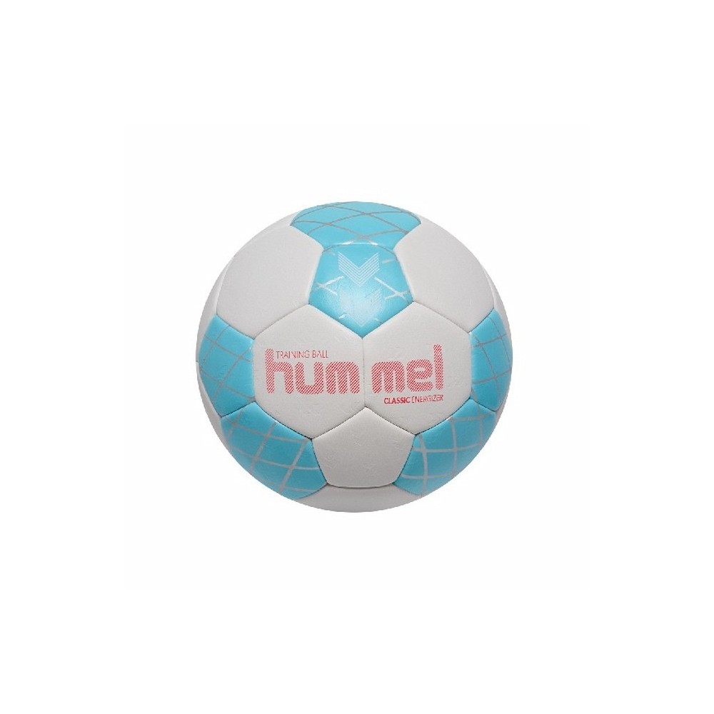 Pilota Hummel HMLClassic Energizer HB blanc, blau cel i platejada | Handbolaunpas