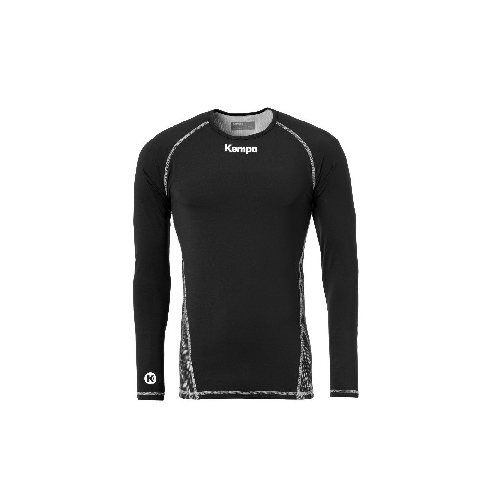 Camiseta larga KEMPA ATTITUDE JR negro | Handbolaunpas