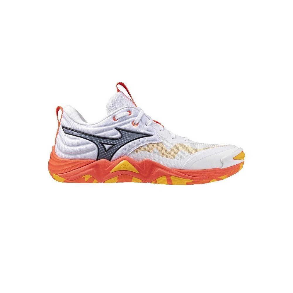 Sabatilles MIZUNO WAVE MOMENTUM ELITE Blanc i Taronja | Handbolaunpas