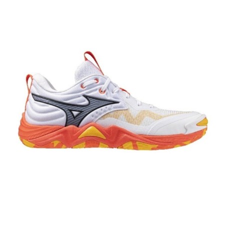 Sabatilles MIZUNO WAVE MOMENTUM ELITE Blanc i Taronja | Handbolaunpas