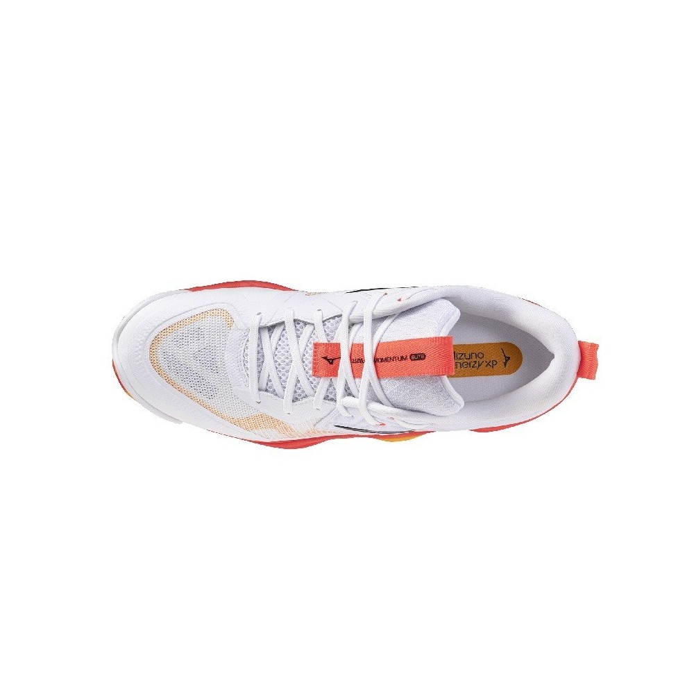 Sabatilles MIZUNO WAVE MOMENTUM ELITE Blanc i Taronja | Handbolaunpas