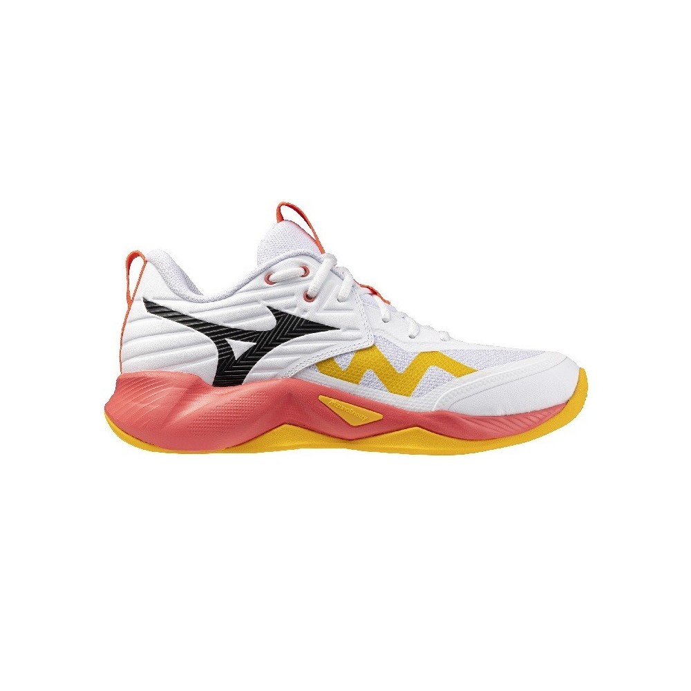 Sapatilhas MIZUNO WAVE MOMENTUM PRO Branco e Laranja | Handbolaunpas