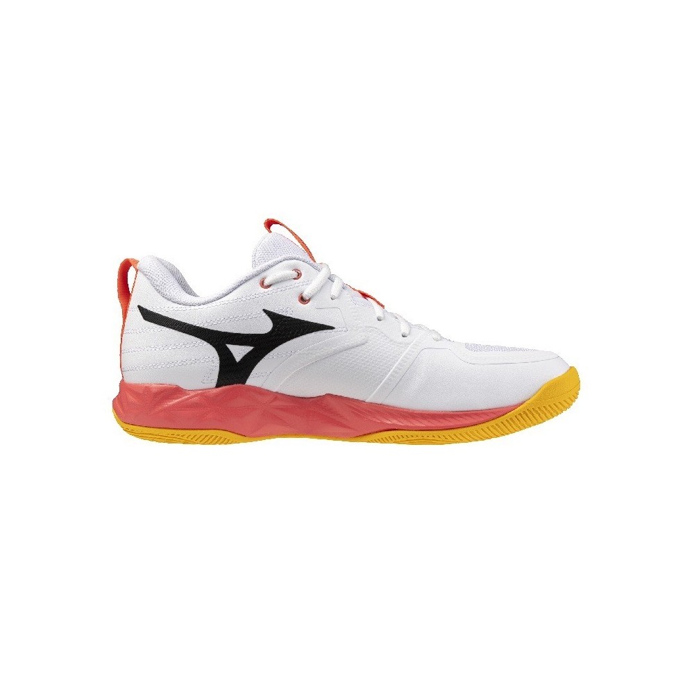 Sapatilhas MIZUNO WAVE MOMENTUM PRO Branco e Laranja | Handbolaunpas