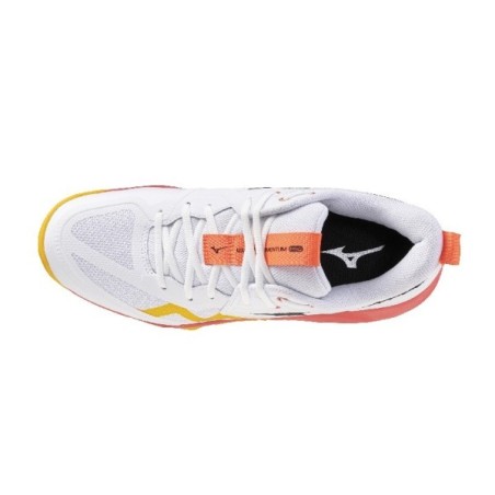 MIZUNO WAVE MOMENTUM PRO White and Orange shoes | Handbolaunpas