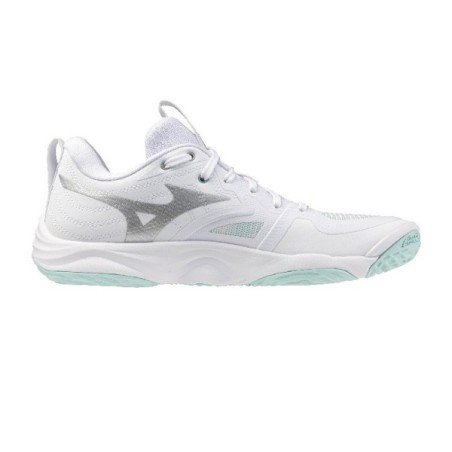 Sapatilhas MIZUNO WAVE MOMENTUM ELITE Branco e Celeste | Handbolaunpas