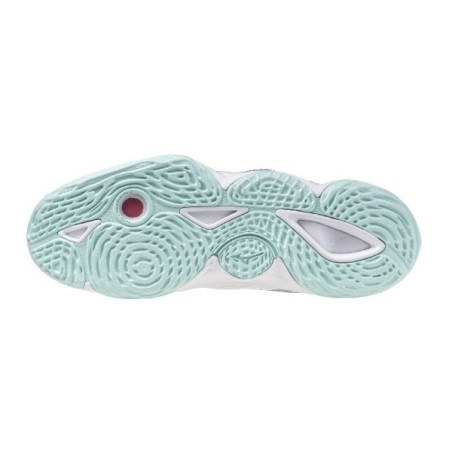 Sapatilhas MIZUNO WAVE MOMENTUM ELITE Branco e Celeste | Handbolaunpas