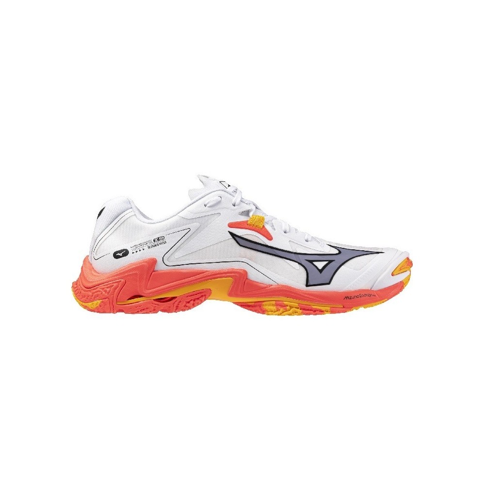 Zapatillas MIZUNO WAVE LIGHTNING Z8 Blanco y Naranja | Handbolaunpas