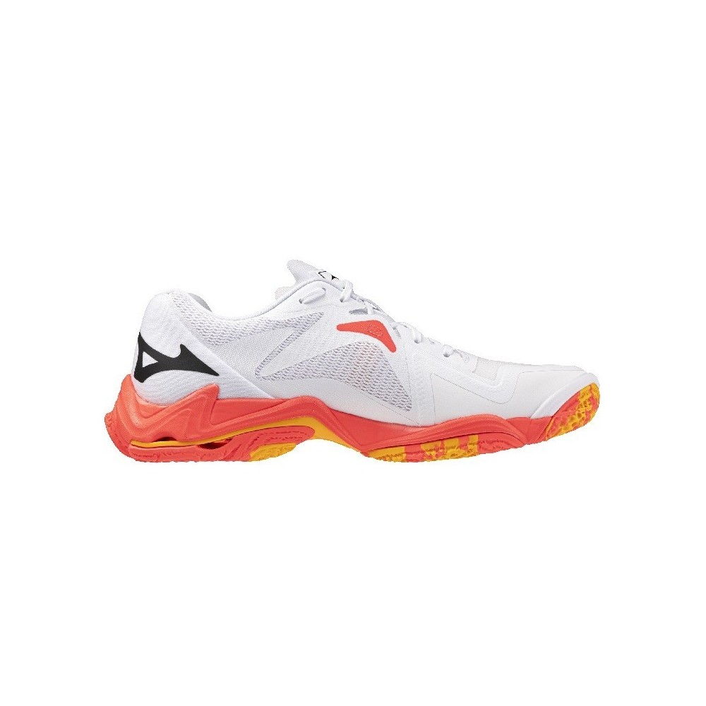 MIZUNO WAVE LIGHTNING Z8 White and Orange shoes | Handbolaunpas