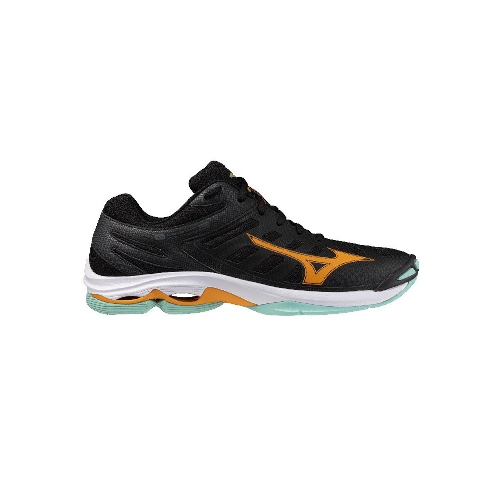 MIZUNO WAVE VOLTAGE 2 Black and Orange shoes | Handbolaunpas