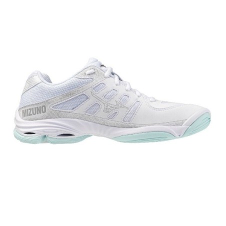 Zapatillas MIZUNO WAVE VOLTAGE 2 Blanco y Celeste | Handbolaunpas