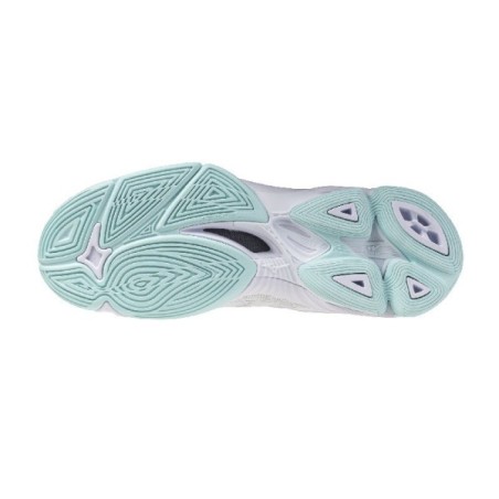 Zapatillas MIZUNO WAVE VOLTAGE 2 Blanco y Celeste | Handbolaunpas