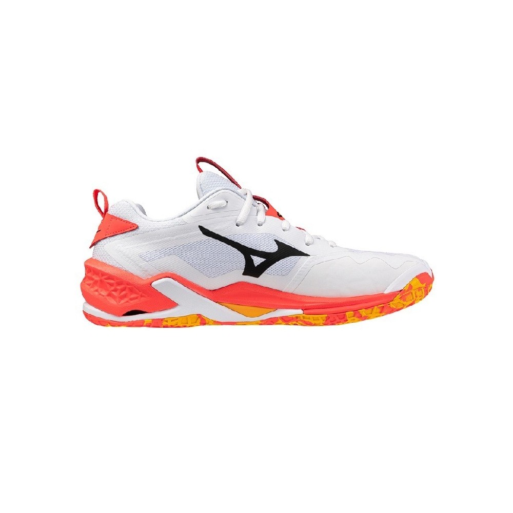Sabatilles Mizuno Wave Stealth Neo 2 Blanca Taronja | Handbolaunpas
