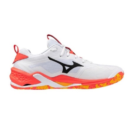 Zapatillas Mizuno Wave Stealth Neo 2 Blanca Naranja | Handbolaunpas