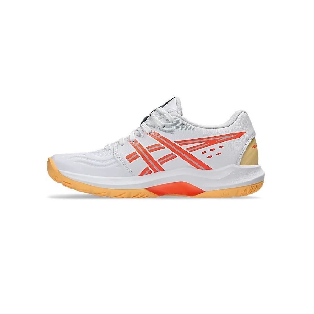 Zapatillas ASICS Powerbreak FF blanca y naranja | Handbolaunpas