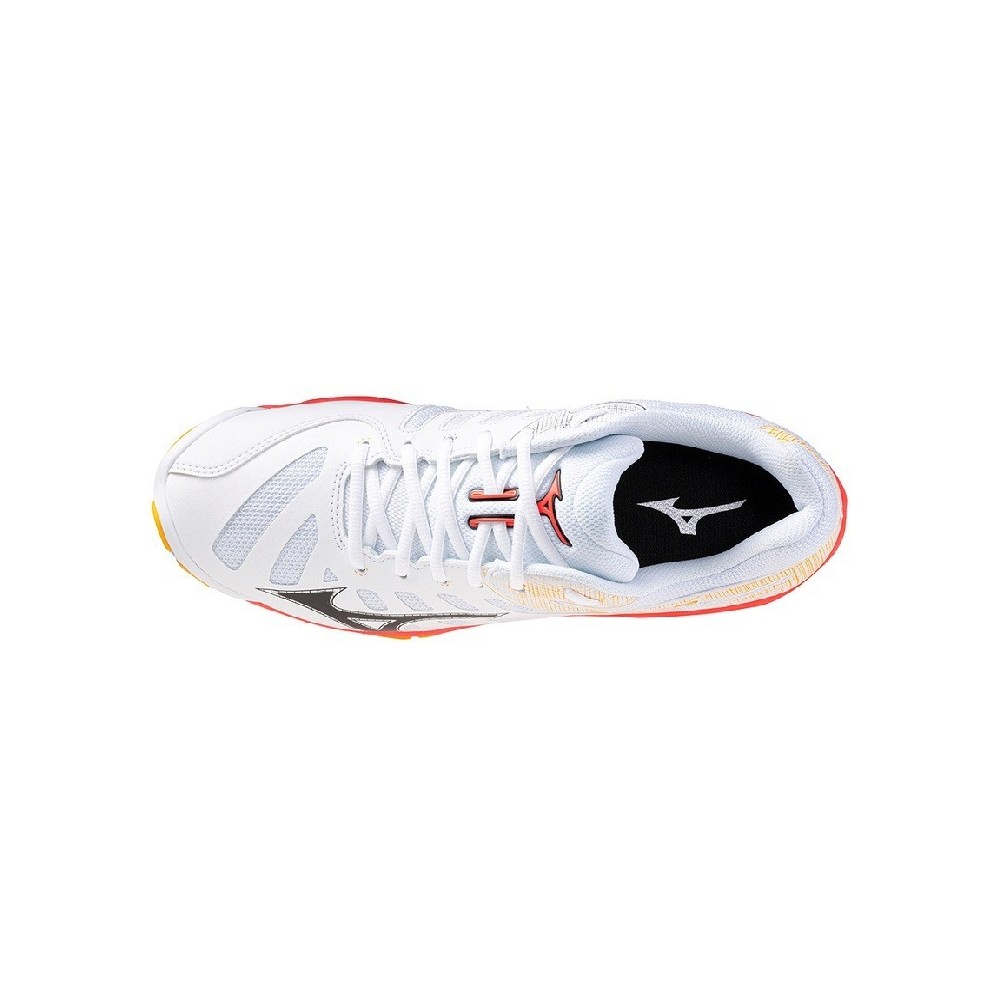 Sabatilles MIZUNO WAVE VOLTAGE 2 Blanc i Taronja | Handbolaunpas