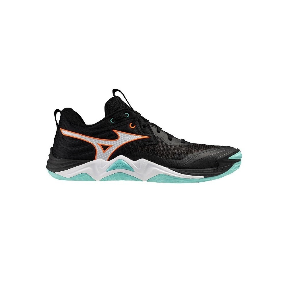 Zapatillas MIZUNO WAVE MOMENTUM ELITE Negro y Naranja | Handbolaunpas