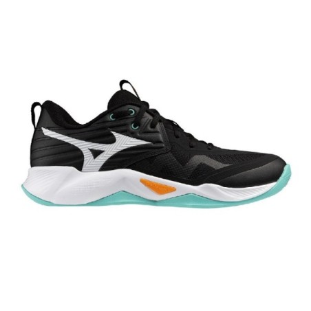 MIZUNO WAVE MOMENTUM PRO Black and Orange shoes | Handbolaunpas