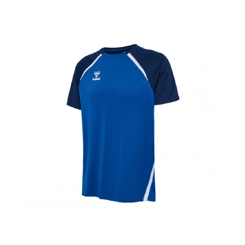 Camiseta Hummel HMLLEAD 2.0 JERSEY KIDS Azul y blanco | Handbolaunpas