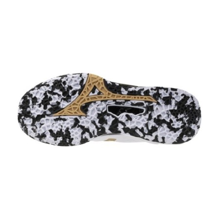MIZUNO WAVE STEALTH NEO 2 Branco com preto e dourado | Handbolaunpas