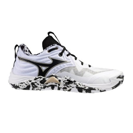 MIZUNO WAVE MOMENTUM ELITE Blanco con negro y dorado | Handbolaunpas