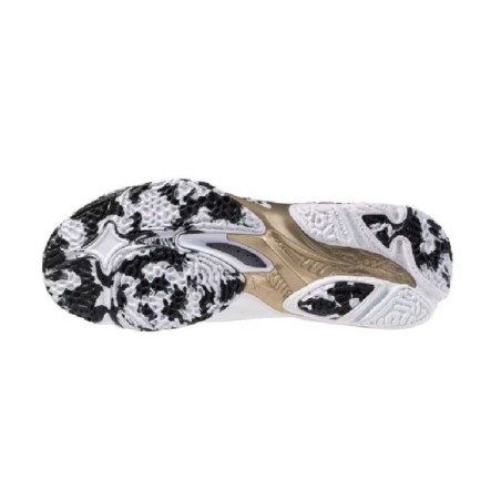 MIZUNO WAVE LIGHTNING Z8 Branco com preto e dourado | Handbolaunpas