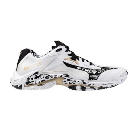 MIZUNO WAVE LIGHTNING Z8 Blanc amb negre i daurat | Handbolaunpas