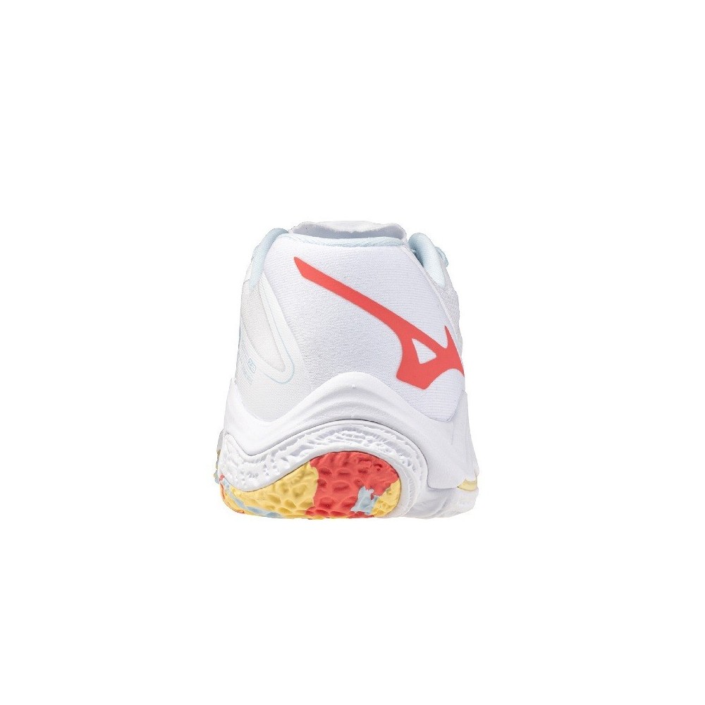 MIZUNO WAVE LIGHTNING Z8 White and Coral | Handbolaunpas