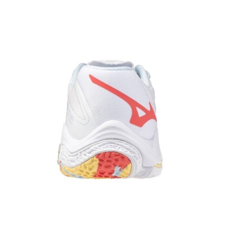 Zapatillas MIZUNO WAVE LIGHTNING Z8 Blanco y Coral  | Handbolaunpas