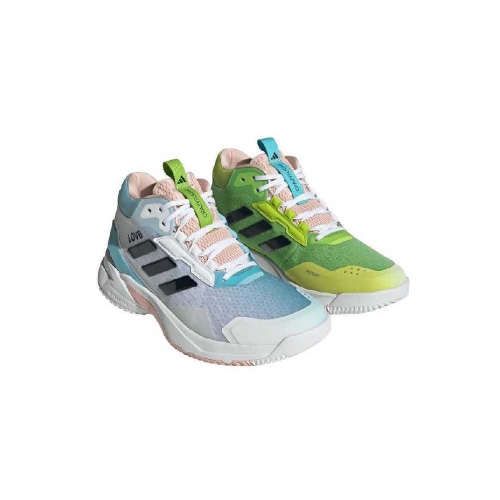 Sabates Adidas Crazyflight 6 MID Blanc Negre Groc | Handbolaunpas