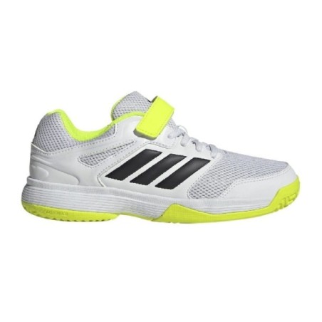 Sapatilhas Adidas SpeedCourt Kid Branco Preto Verde | Handbolaunpas
