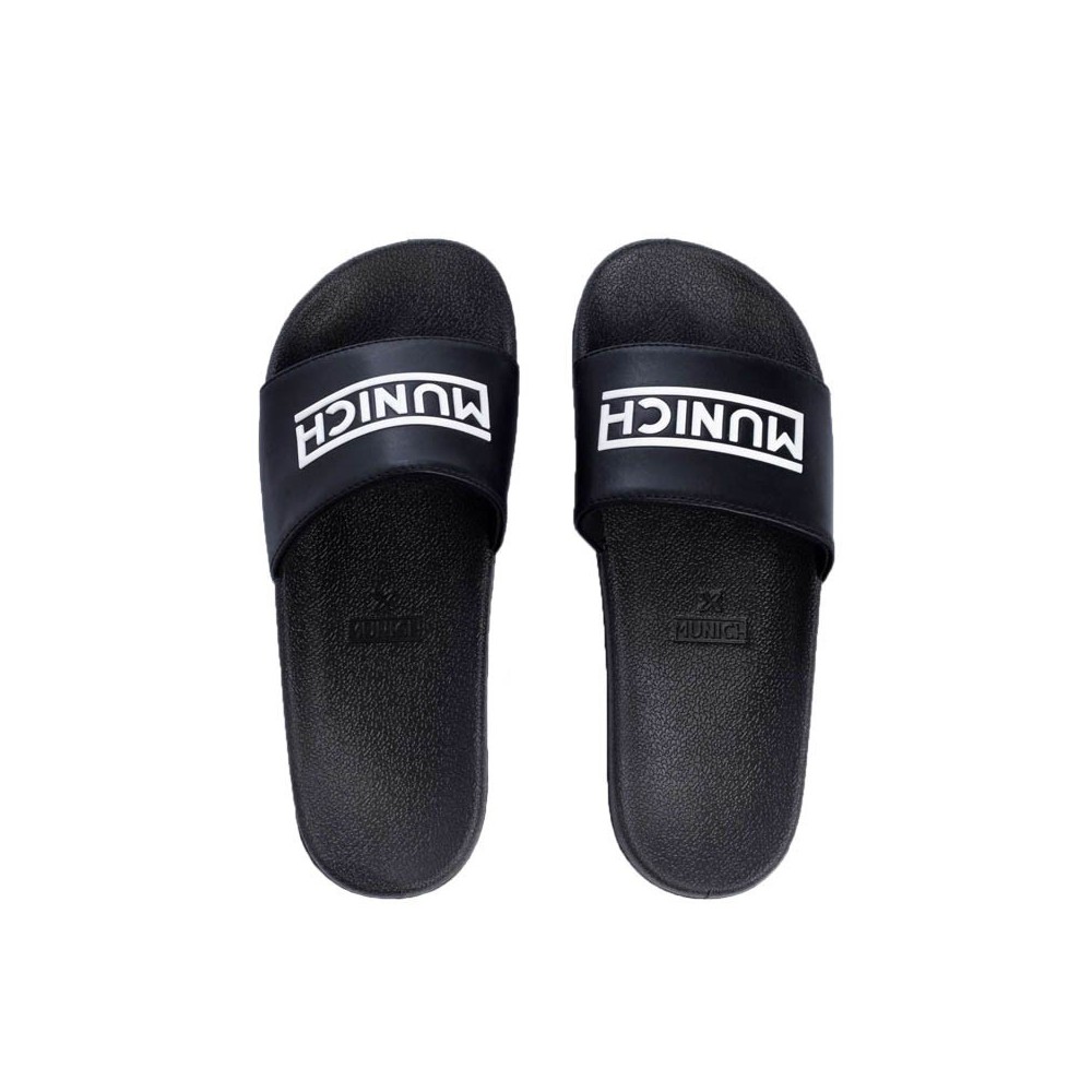 Chinelos duche MUNICH FLAT SLIDER 3D pretos | Handbolaunpas